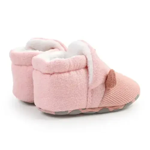 GDSDYM Baby Booties Cozy Fleece Slippers Soft Baby Shoes With Gripper Soles, Winter Warm Infant Newborn Crib Sock Shoes First Walkers - 6