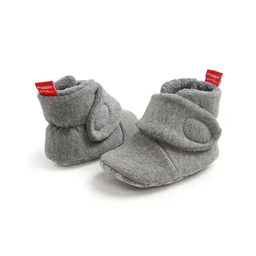 GDSDYM Baby Booties Cozy Fleece Slippers Soft Baby Shoes With Gripper Soles, Winter Warm Infant Newborn Crib Sock Shoes First Walkers - 6