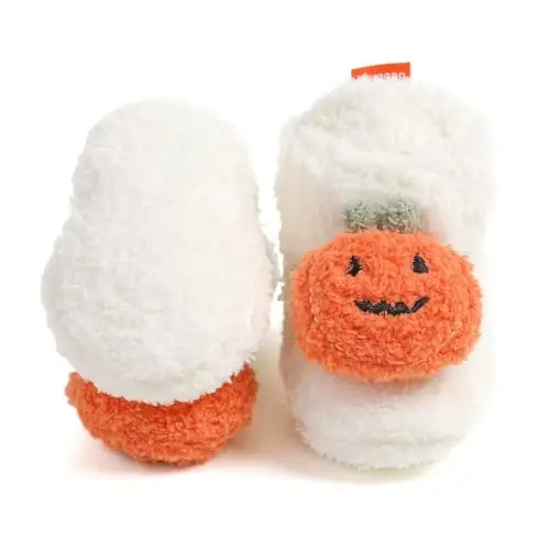 GDSDYM Baby Booties Cozy Fleece Slippers Soft Baby Shoes With Gripper Soles, Winter Warm Infant Newborn Crib Sock Shoes First Walkers - 4