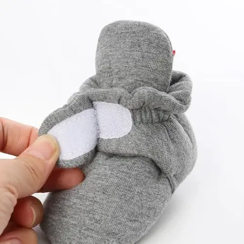 GDSDYM Baby Booties Cozy Fleece Slippers Soft Baby Shoes With Gripper Soles, Winter Warm Infant Newborn Crib Sock Shoes First Walkers - 2
