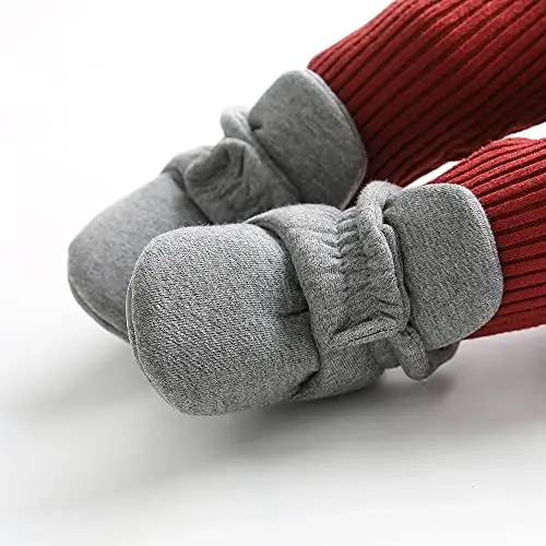 GDSDYM Baby Booties Cozy Fleece Slippers Soft Baby Shoes With Gripper Soles, Winter Warm Infant Newborn Crib Sock Shoes First Walkers - 3
