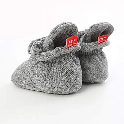 GDSDYM Baby Booties Cozy Fleece Slippers Soft Baby Shoes With Gripper Soles, Winter Warm Infant Newborn Crib Sock Shoes First Walkers - 5