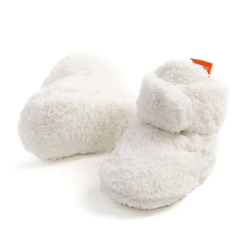 GDSDYM Baby Booties Cozy Fleece Slippers Soft Baby Shoes With Gripper Soles, Winter Warm Infant Newborn Crib Sock Shoes First Walkers - 1