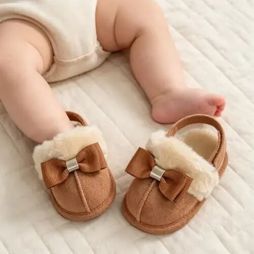 GDSDYM Baby Boy Girl Booties Cozy Fleece Slippers Infant Newborn Sock Shoes | Easy on and off baby booties slippers,Crib Shoes,Soft sole,Warm,Comfy,First walkers,Birthday,Baby shower - GDSDYM (1)