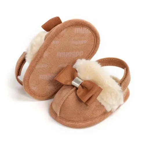 GDSDYM Baby Boy Girl Booties Cozy Fleece Slippers Infant Newborn Sock Shoes | Easy on and off baby booties slippers,Crib Shoes,Soft sole,Warm,Comfy,First walkers,Birthday,Baby shower - 1