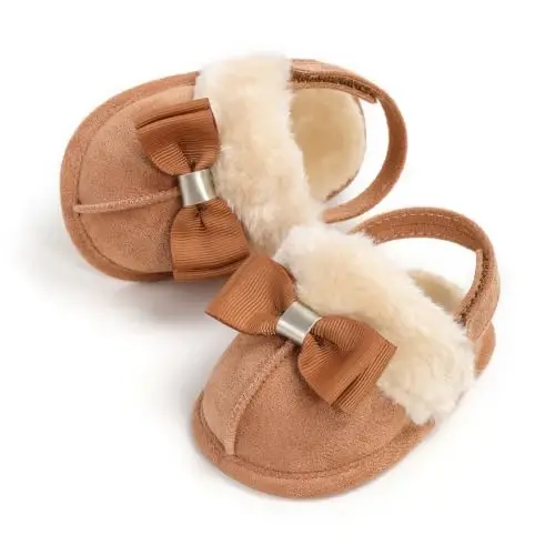 GDSDYM Baby Boy Girl Booties Cozy Fleece Slippers Infant Newborn Sock Shoes | Easy on and off baby booties slippers,Crib Shoes,Soft sole,Warm,Comfy,First walkers,Birthday,Baby shower - 5