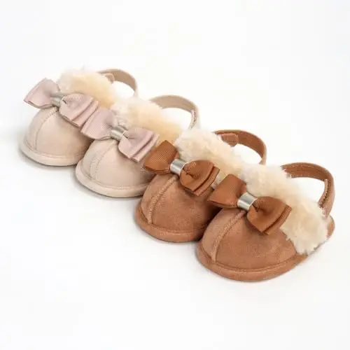 GDSDYM Baby Boy Girl Booties Cozy Fleece Slippers Infant Newborn Sock Shoes | Easy on and off baby booties slippers,Crib Shoes,Soft sole,Warm,Comfy,First walkers,Birthday,Baby shower - 6