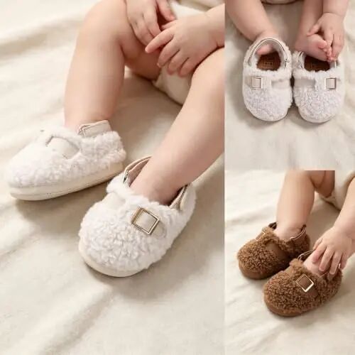 GDSDYM Baby Boy Girl Booties Cozy Fleece Slippers Infant Newborn Sock Shoes | Easy on and off baby booties slippers,Crib Shoes,Soft sole,Warm,Comfy,First walkers,Birthday,Baby shower - GDSDYM (1)