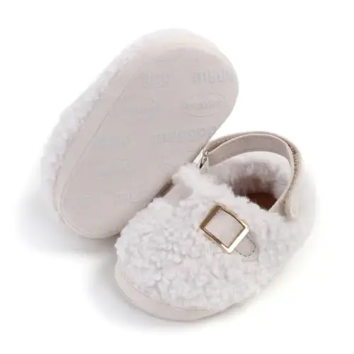 GDSDYM Baby Boy Girl Booties Cozy Fleece Slippers Infant Newborn Sock Shoes | Easy on and off baby booties slippers,Crib Shoes,Soft sole,Warm,Comfy,First walkers,Birthday,Baby shower - 5