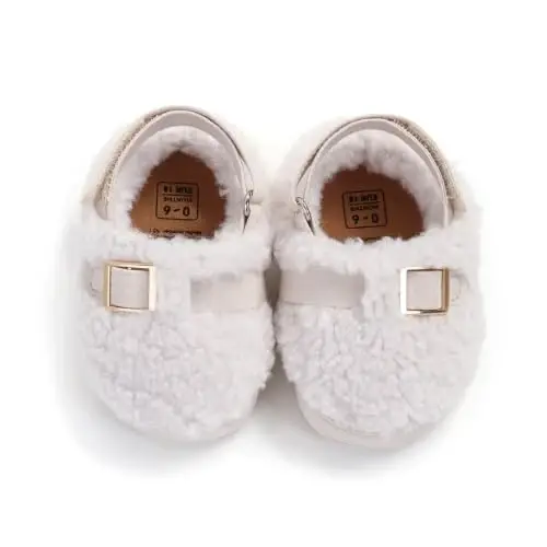 GDSDYM Baby Boy Girl Booties Cozy Fleece Slippers Infant Newborn Sock Shoes | Easy on and off baby booties slippers,Crib Shoes,Soft sole,Warm,Comfy,First walkers,Birthday,Baby shower - 6