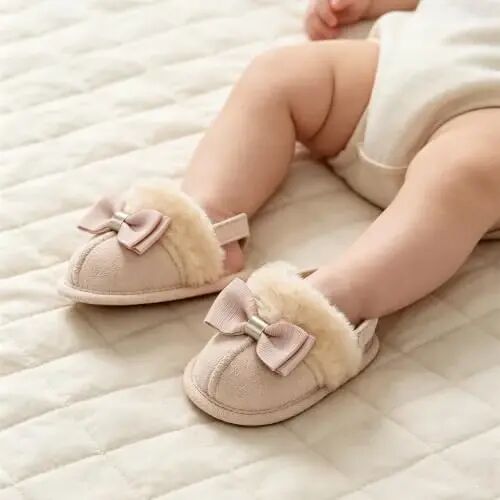GDSDYM Baby Boy Girl Booties Cozy Fleece Slippers Infant Newborn Sock Shoes | Easy on and off baby booties slippers,Crib Shoes,Soft sole,Warm,Comfy,First walkers,Birthday,Baby shower - GDSDYM (1)