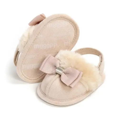 GDSDYM Baby Boy Girl Booties Cozy Fleece Slippers Infant Newborn Sock Shoes | Easy on and off baby booties slippers,Crib Shoes,Soft sole,Warm,Comfy,First walkers,Birthday,Baby shower - 1