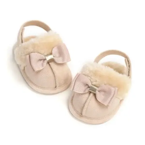GDSDYM Baby Boy Girl Booties Cozy Fleece Slippers Infant Newborn Sock Shoes | Easy on and off baby booties slippers,Crib Shoes,Soft sole,Warm,Comfy,First walkers,Birthday,Baby shower - 5