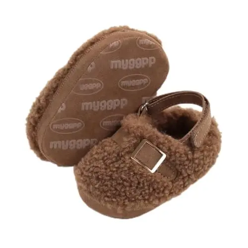 GDSDYM Baby Boy Girl Booties Cozy Fleece Slippers Infant Newborn Sock Shoes | Easy on and off baby booties slippers,Crib Shoes,Soft sole,Warm,Comfy,First walkers,Birthday,Baby shower - 1
