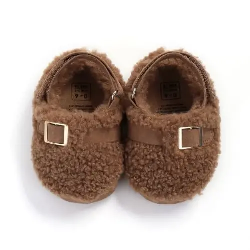 GDSDYM Baby Boy Girl Booties Cozy Fleece Slippers Infant Newborn Sock Shoes | Easy on and off baby booties slippers,Crib Shoes,Soft sole,Warm,Comfy,First walkers,Birthday,Baby shower - 3