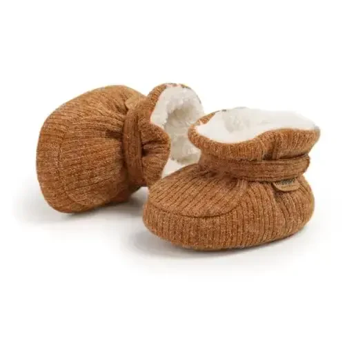 GDSDYM Baby Booties Cozy Fleece Slippers Soft Baby Shoes With Gripper Soles, Winter Infant Newborn Crib Sock Shoe Warm Footwear First Walkers - GDSDYM