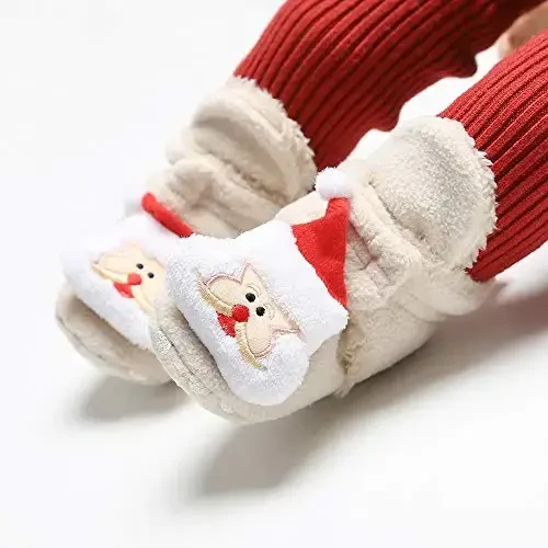 GDSDYM Baby Booties Cozy Fleece Slippers Soft Baby Shoes With Gripper Soles, Winter Warm Infant Newborn Crib Sock Shoes First Walkers - GDSDYM (1)