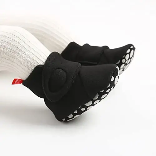 GDSDYM Baby Booties Cozy Fleece Slippers Soft Baby Shoes With Gripper Soles, Winter Warm Infant Newborn Crib Sock Shoes First Walkers - GDSDYM (1)