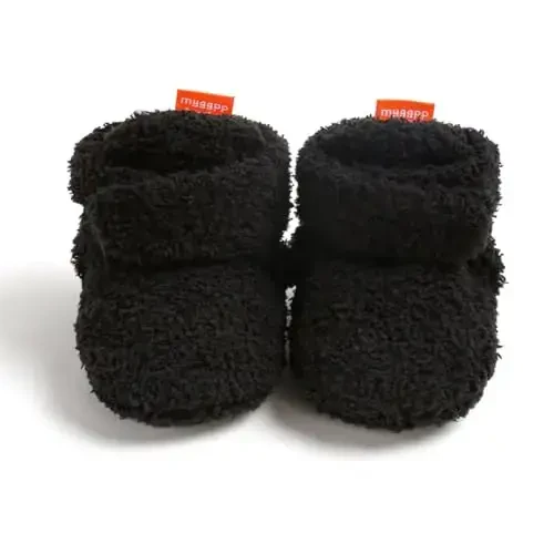 GDSDYM Baby Booties Cozy Fleece Slippers Soft Baby Shoes With Gripper Soles, Winter Warm Infant Newborn Crib Sock Shoes First Walkers - 6