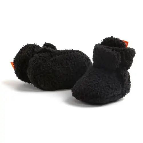 GDSDYM Baby Booties Cozy Fleece Slippers Soft Baby Shoes With Gripper Soles, Winter Warm Infant Newborn Crib Sock Shoes First Walkers - GDSDYM