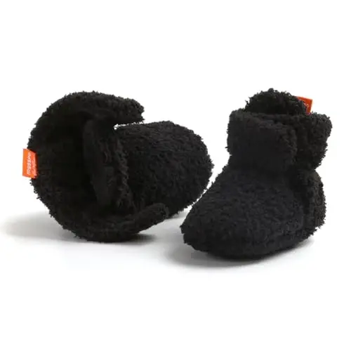 GDSDYM Baby Booties Cozy Fleece Slippers Soft Baby Shoes With Gripper Soles, Winter Warm Infant Newborn Crib Sock Shoes First Walkers - 5