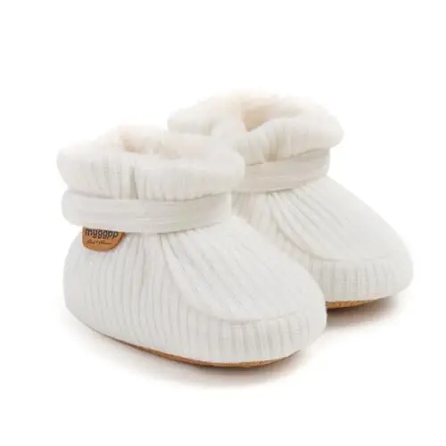 GDSDYM Baby Booties Cozy Fleece Slippers Soft Baby Shoes With Gripper Soles, Winter Infant Newborn Crib Sock Shoe Warm Footwear First Walkers - 6