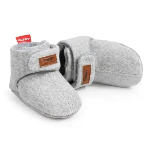 GDSDYM Baby Booties Cozy Fleece Slippers Soft Baby Shoes With Gripper Soles, Winter Infant Newborn Crib Sock Shoe Warm Footwear First Walkers - 3