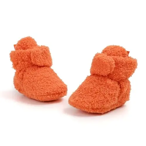 GDSDYM Baby Booties Cozy Fleece Slippers Soft Baby Shoes With Gripper Soles, Winter Warm Infant Newborn Crib Sock Shoes First Walkers - GDSDYM