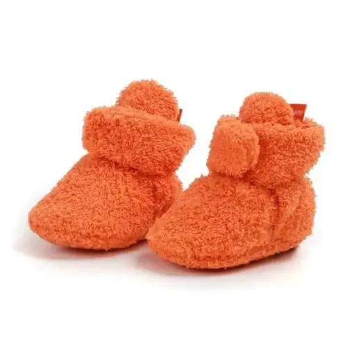 GDSDYM Baby Booties Cozy Fleece Slippers Soft Baby Shoes With Gripper Soles, Winter Warm Infant Newborn Crib Sock Shoes First Walkers - 5