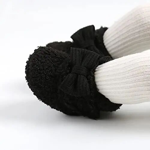 GDSDYM Baby Booties Cozy Fleece Slippers Soft Baby Shoes With Gripper Soles, Winter Warm Infant Newborn Crib Sock Shoes First Walkers - 2
