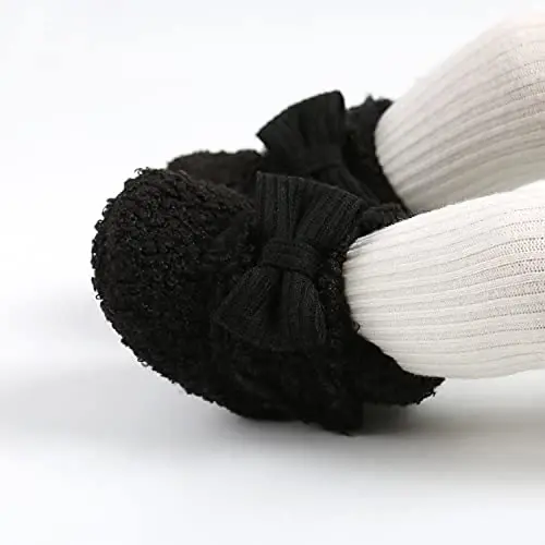 GDSDYM Baby Booties Cozy Fleece Slippers Soft Baby Shoes With Gripper Soles, Winter Warm Infant Newborn Crib Sock Shoes First Walkers - 2