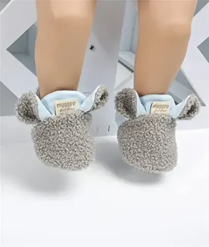 GDSDYM Baby Booties Cozy Fleece Slippers Soft Baby Shoes With Gripper Soles, Winter Warm Infant Newborn Crib Sock Shoes First Walkers - 1