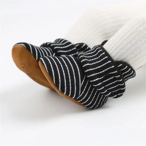 GDSDYM Baby Booties Cozy Fleece Slippers Soft Baby Shoes With Gripper Soles, Winter Warm Infant Newborn Crib Sock Shoes First Walkers - GDSDYM (1)