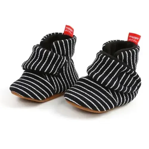 GDSDYM Baby Booties Cozy Fleece Slippers Soft Baby Shoes With Gripper Soles, Winter Warm Infant Newborn Crib Sock Shoes First Walkers - 5