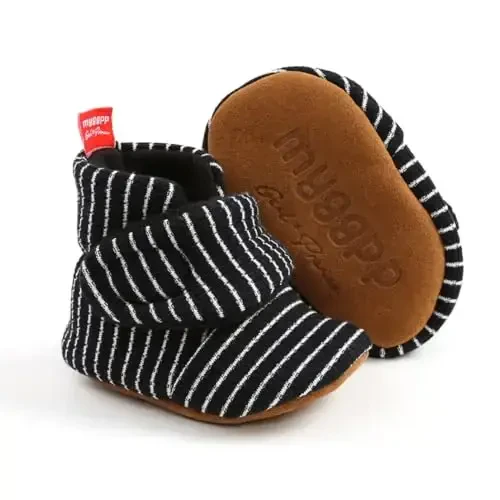 GDSDYM Baby Booties Cozy Fleece Slippers Soft Baby Shoes With Gripper Soles, Winter Warm Infant Newborn Crib Sock Shoes First Walkers - GDSDYM