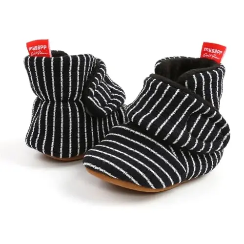 GDSDYM Baby Booties Cozy Fleece Slippers Soft Baby Shoes With Gripper Soles, Winter Warm Infant Newborn Crib Sock Shoes First Walkers - 4