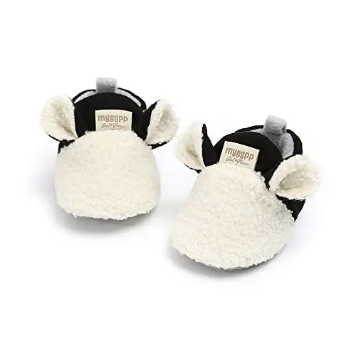 GDSDYM Baby Booties Cozy Fleece Slippers Soft Baby Shoes With Gripper Soles, Winter Warm Infant Newborn Crib Sock Shoes First Walkers - GDSDYM (1)