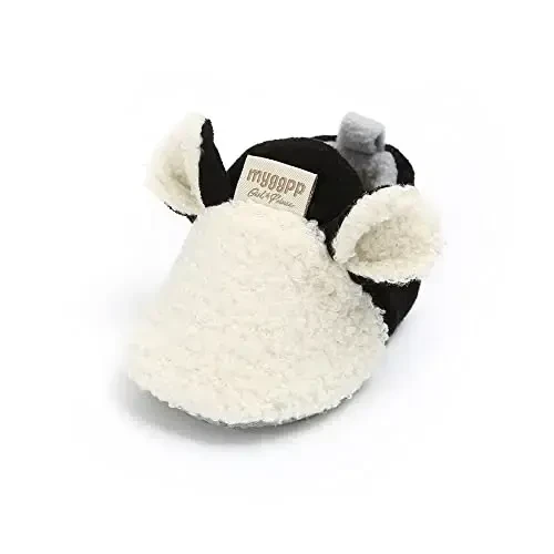 GDSDYM Baby Booties Cozy Fleece Slippers Soft Baby Shoes With Gripper Soles, Winter Warm Infant Newborn Crib Sock Shoes First Walkers - 5