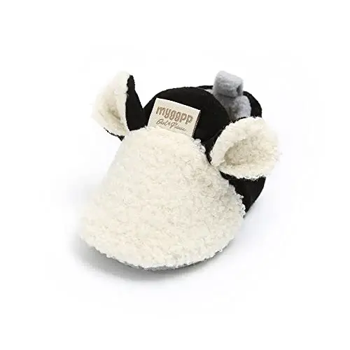 GDSDYM Baby Booties Cozy Fleece Slippers Soft Baby Shoes With Gripper Soles, Winter Warm Infant Newborn Crib Sock Shoes First Walkers - 5