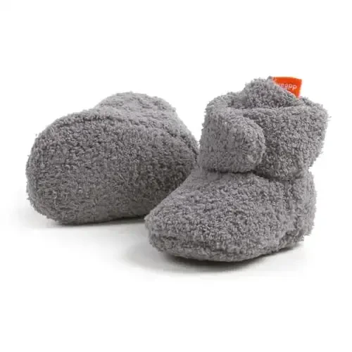 GDSDYM Baby Booties Cozy Fleece Slippers Soft Baby Shoes With Gripper Soles, Winter Warm Infant Newborn Crib Sock Shoes First Walkers 
