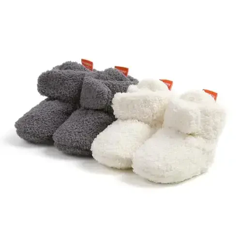 GDSDYM Baby Booties Cozy Fleece Slippers Soft Baby Shoes With Gripper Soles, Winter Warm Infant Newborn Crib Sock Shoes First Walkers - 5