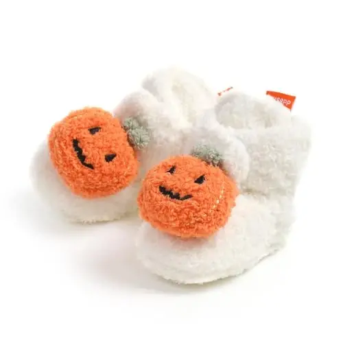 GDSDYM Baby Booties Cozy Fleece Slippers Soft Baby Shoes With Gripper Soles, Winter Warm Infant Newborn Crib Sock Shoes First Walkers - 2