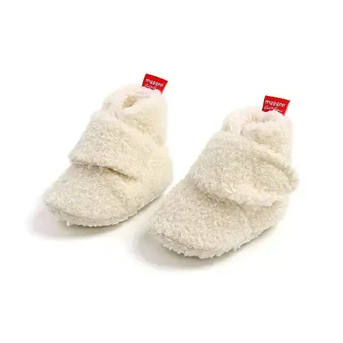 GDSDYM Baby Booties Cozy Fleece Slippers Soft Baby Shoes With Gripper Soles, Winter Warm Infant Newborn Crib Sock Shoes First Walkers - 5