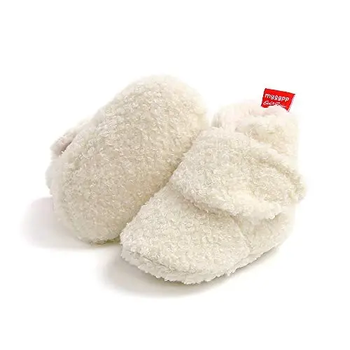 GDSDYM Baby Booties Cozy Fleece Slippers Soft Baby Shoes With Gripper Soles, Winter Warm Infant Newborn Crib Sock Shoes First Walkers - 4