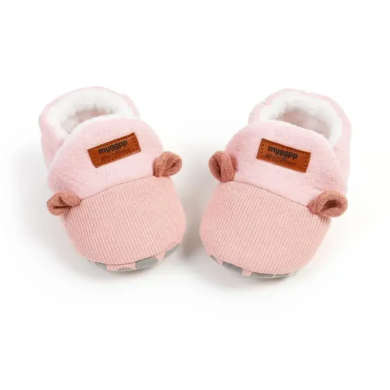 GDSDYM Baby Booties Cozy Fleece Slippers Soft Baby Shoes With Gripper Soles, Winter Warm Infant Newborn Crib Sock Shoes First Walkers - 5