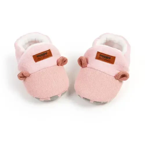 GDSDYM Baby Booties Cozy Fleece Slippers Soft Baby Shoes With Gripper Soles, Winter Warm Infant Newborn Crib Sock Shoes First Walkers - 5