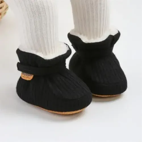 GDSDYM Baby Booties Cozy Fleece Slippers Soft Baby Shoes With Gripper Soles, Winter Infant Newborn Crib Sock Shoe Warm Footwear First Walkers - GDSDYM (1)