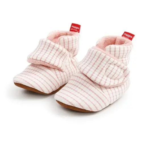 GDSDYM Baby Booties Cozy Fleece Slippers Soft Baby Shoes With Gripper Soles, Winter Warm Infant Newborn Crib Sock Shoes First Walkers - 3