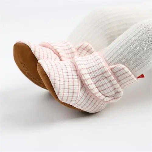 GDSDYM Baby Booties Cozy Fleece Slippers Soft Baby Shoes With Gripper Soles, Winter Warm Infant Newborn Crib Sock Shoes First Walkers - GDSDYM (1)