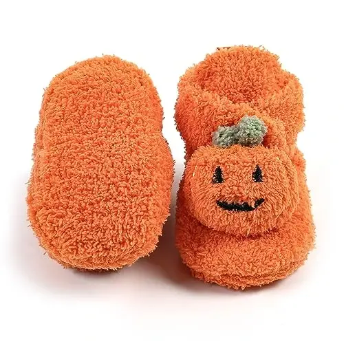GDSDYM Baby Booties Cozy Fleece Slippers Soft Baby Shoes With Gripper Soles, Winter Warm Infant Newborn Crib Sock Shoes First Walkers - GDSDYM (1)